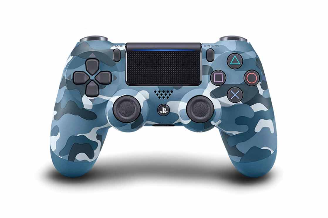 Modrý makovaný gamepad PlayStation 4